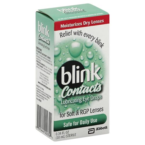 Image for Blink Eye Drops, Lubricating, for Soft & RGP Lenses,0.34oz from Bryan Pharmacy